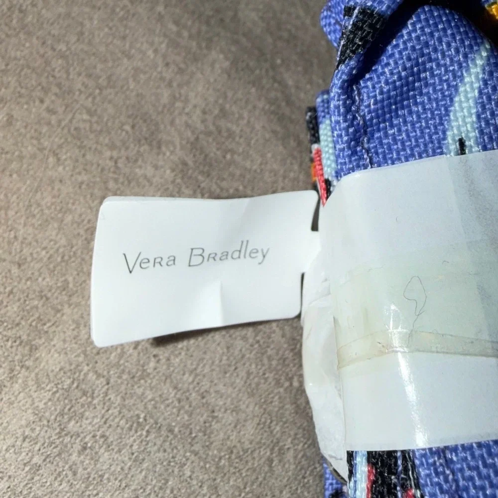 Vera Bradley Lighten Up Wide Lanyard Mural Garden Floral Blue 28182-V78 NWT